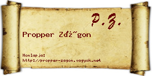 Propper Zágon névjegykártya